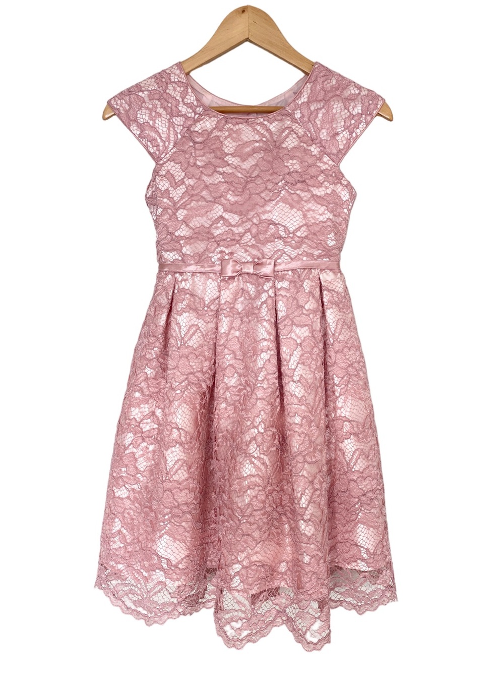 Jona Michelle Girls Pink Lace Dress Lined Sz 10
